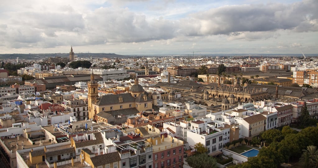 Aerial view of the San Bernardo Neighborhood in Seville